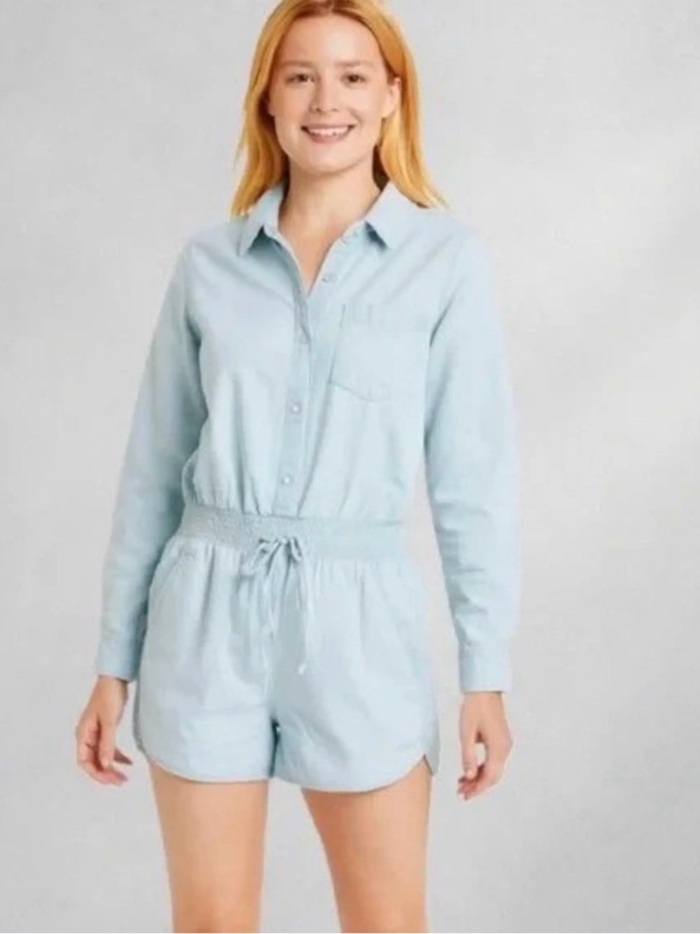 Victoria's Secret Light Blue Long-Sleeve Romper